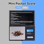Mini taskukaal 500 g ülitäpne roostevabast terasest elektrooniline kaal kaasaskantav kohvitasakaalu kaalu kaal ehete kohvi jaoks