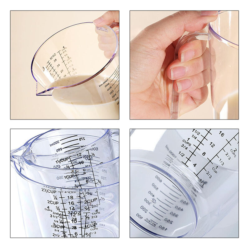FAIS DU plastikinis matavimo puodelis maisto puodeliams su rankena konditerijos indai Virtuvės prietaisų rinkiniai Kepiniai indai gaminimo priedai
