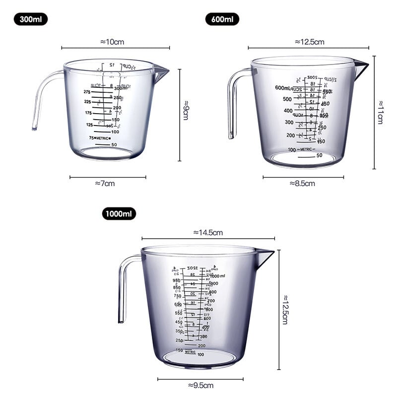 FAIS DU plastikinis matavimo puodelis maisto puodeliams su rankena konditerijos indai Virtuvės prietaisų rinkiniai Kepiniai indai gaminimo priedai