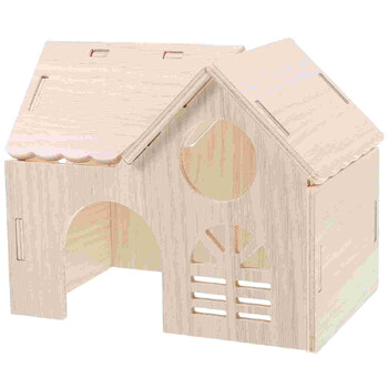 Hamster Wood House Rabbit Guinea Pig House Rabbit Household Διακοσμητικό κλουβί Κρησφύγετο χάμστερ Ξύλινο σπίτι ανθεκτικό στη φθορά Κλουβί για κατοικίδια