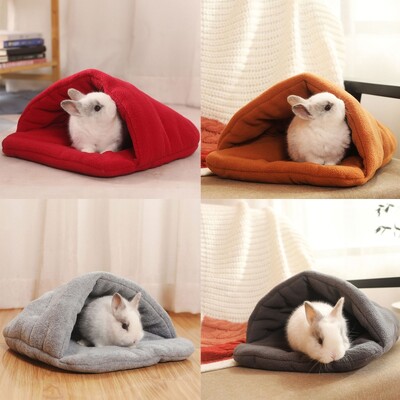 Bed Warm Bunny House Plush Beds Hideouts Cage Accessories for Dwarf Rabbit Hamster Ferret Home Decor