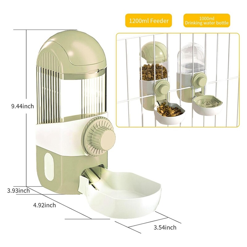 Piekarināms automātiskais trušu barības dzērājs un barotājs, piemērots šinšillām, jūrascūciņām, mazajiem ežiem