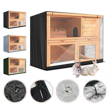 YOUZI 1PCS Rabbit Hutch Cover 4FT прахоуловител Bunny Hutch Poultry Cage Cover Издръжливи 210D Оксфорд плат капаци за зайчета за клетки