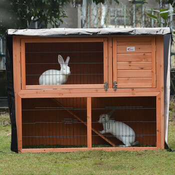 YOUZI 1PCS Rabbit Hutch Cover 4FT прахоуловител Bunny Hutch Poultry Cage Cover Издръжливи 210D Оксфорд плат капаци за зайчета за клетки