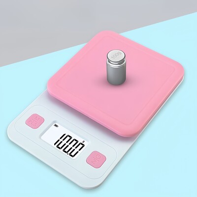 Armas stiilis köögikaal, roosa/sinine valikuline, kaasaskantav majapidamistoidu kaal küpsetamiseks, koogiks, toidu kaalumiseks, HD-ekraan