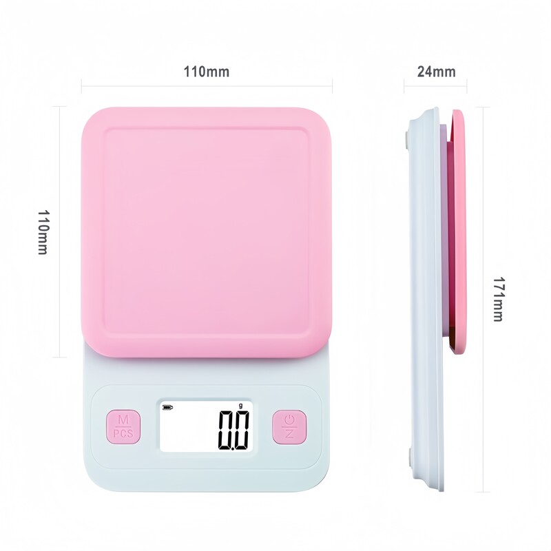 Armas stiilis köögikaal, roosa/sinine valikuline, kaasaskantav majapidamistoidu kaal küpsetamiseks, koogiks, toidu kaalumiseks, HD-ekraan