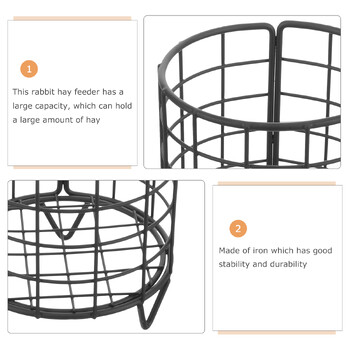 Метална хранилка за сено за зайци Свободно стоящо зайче Поставка за хранилка за сено Държач за хранене на малки животни Клетка за зайци Дозатор за трева Бъни