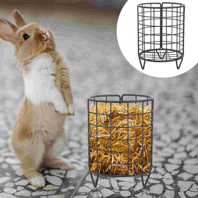 Metal Rabbit Hay Feeder Free Standing Bunny Hay Feeder Rack Small Animals Feeding Holder Rabbit Cage Grass Dispenser Bunny