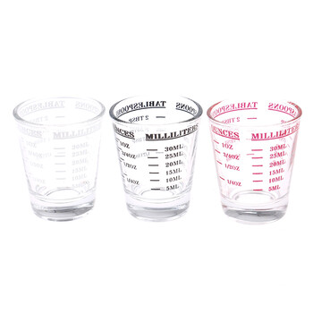 Leeseph Glass Coffee Measuring Cup with Scales for BCnmviku Espresso Shot Glasses Measuring Cup Liquid Heavy Glass, 60ml 2oz