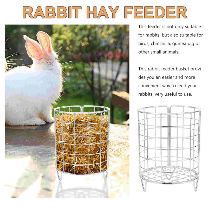 Metāla trušu siena padevējs Brīvi stāvošs zaķis Siena padeves statīvs maziem dzīvniekiem barošanas turētājs Trušu būris zāles dozators zaķis