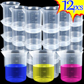 100 ml plastikinis matavimo puodelis skaidraus mastelio stiklinės taurės Laboratorinės chemijos laboratorijos dervos skysčio talpykla Matavimo ąsočiai Virtuvės įrankiai