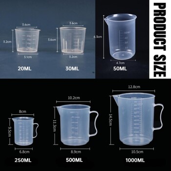 20ml / 30ml /50ml /250ml /500ml/1000ml Πλαστικό κύπελλο μέτρησης Clear Measure With Handle Kitchen Home Tool