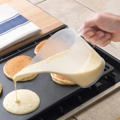 Antgalis Burnos matavimo puodeliai Plastikiniai graduoto piltuvo ąsočio ąsotis Ilgas snapelis Skysčio indas virtuvės matavimo įrankis