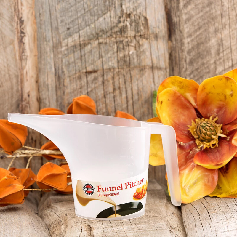 Antgalis Burnos matavimo puodeliai Plastikiniai graduoto piltuvo ąsočio ąsotis Ilgas snapelis Skysčio indas virtuvės matavimo įrankis