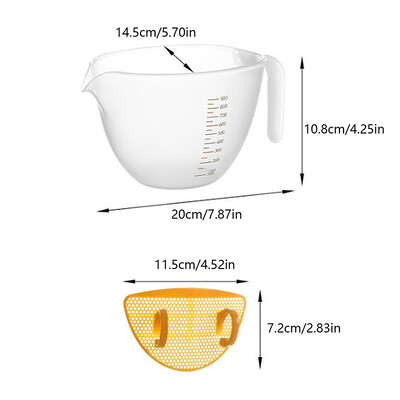1 vnt. 30-1000 ml snapelis virtuvės laboratorija su rankena matavimo puodeliu virimo skysčio ąsočio ąsotis Pilti patvarus pardavimo snapelis virtuvės puodelio įrankis