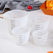 Silikoninis matavimo puodelis kepimo įrankiai „pasidaryk pats“ rankų darbo aukštai temperatūrai atsparus kelių specifikacijų 500 ml matavimo puodelis su svarstyklėmis