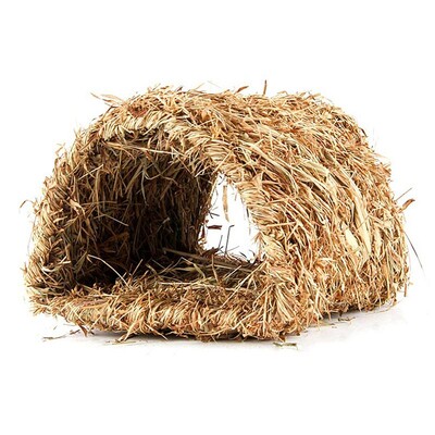 Cuib de animale de companie din paie țesut manual, pliabil, durabil, cuib de hamster care se joacă, pentru iepure, porcușor de Guineea, pentru animale de companie.