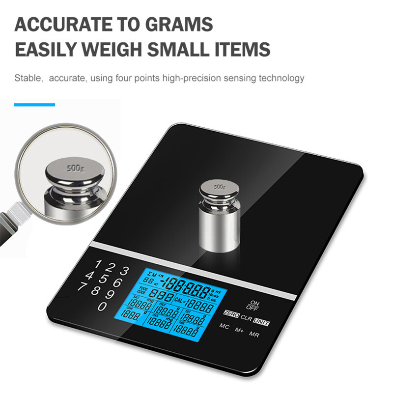 5kg/1g elektroninės mitybos svarstyklės išmaniosios skaitmeninės jutiklinis ekranas grūdintas stiklas, vandeniui atsparus kūdikių virtuvės maisto svėrimo balanso įtaisas