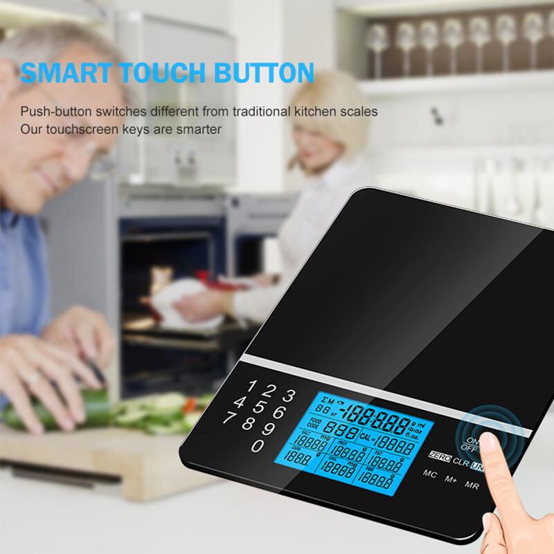5kg/1g elektroninės mitybos svarstyklės išmaniosios skaitmeninės jutiklinis ekranas grūdintas stiklas, vandeniui atsparus kūdikių virtuvės maisto svėrimo balanso įtaisas