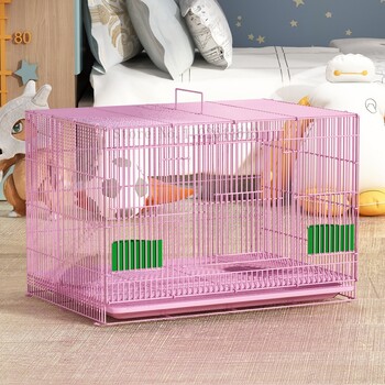 Pet Bunny Dog Cage House with Tray Secure Things for Rabbit Metal κιβώτια Διπλή πόρτα Δοχείο τροφίμων και νερού Πτυσσόμενο ρείθρο