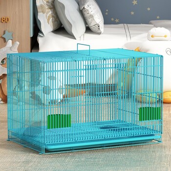 Pet Bunny Dog Cage House with Tray Secure Things for Rabbit Metal κιβώτια Διπλή πόρτα Δοχείο τροφίμων και νερού Πτυσσόμενο ρείθρο