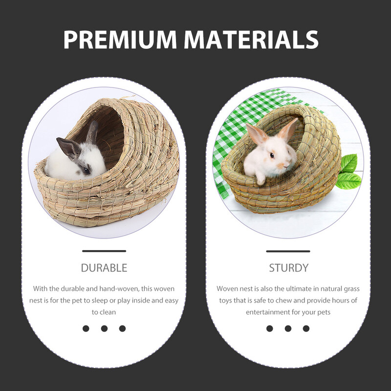 Küülikupesa Väikeloomade peidupaik õlgedest punutud rohupeenar Kääbushamstri maja jänkupuurid Süüria onn peidab suvehiire