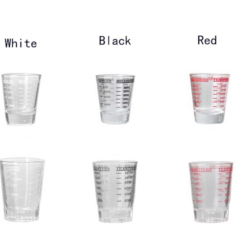 1 tk 45/60 ml klaasist mõõtetass Espresso Shot klaasist vedelast klaasist untsist tass koos skaalaga köögikohvipoe mõõtevahendite tarvikud