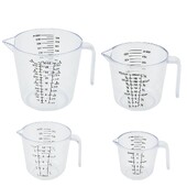 Skaala identifitseerimine vedeliku mõõtetops Suure mahutavusega köögitarvikute mõõtekannud virnastatavad läbipaistvad