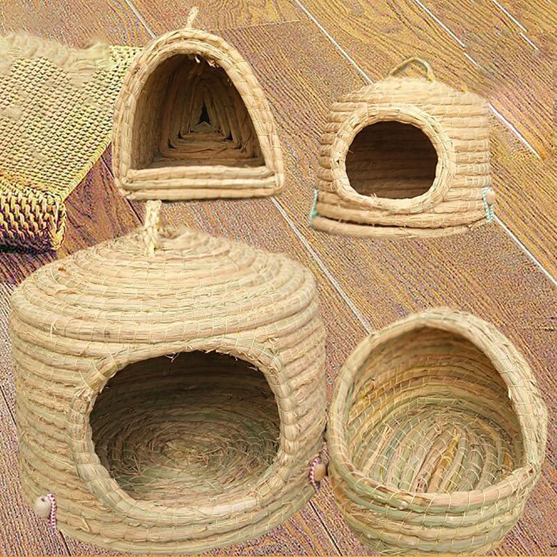 Trušu zāles gulta Dabīga, kodumiem izturīga salmu zaķa guļamvieta Truša gultas ala Mazs dzīvnieks kāmis jūrascūciņa būris gultas māja