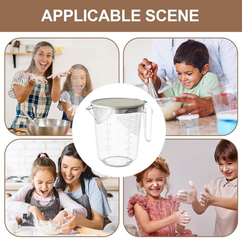 Matavimo puodelis Kepimo ąsotis su rankena ir svarstyklėmis Virtuvė Skysčio matavimo puodelis namo Virtuvės reikmenys cukraus miltams