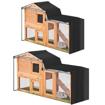 νέο Rabbit Hutch Cover 210D ανθεκτικά θερμικά καλύμματα Κάλυμμα κλουβιού για κατοικίδια για κλουβί με αιχμηρό παράθυρο Εύκολη εγκατάσταση δύο μεγεθών