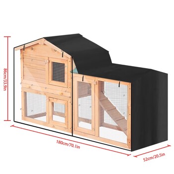 νέο Rabbit Hutch Cover 210D ανθεκτικά θερμικά καλύμματα Κάλυμμα κλουβιού για κατοικίδια για κλουβί με αιχμηρό παράθυρο Εύκολη εγκατάσταση δύο μεγεθών