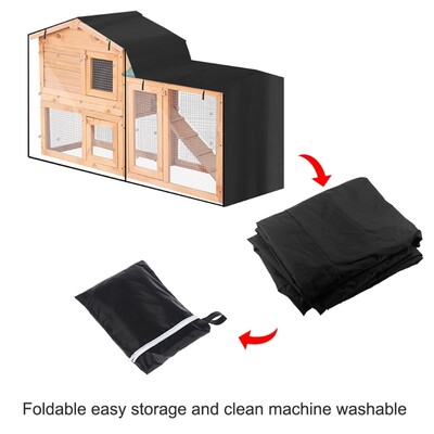 new Rabbit Hutch Cover 210D Durable Thermal Covers Pet Crate Covering for Cage with Pointed Window Easy to Install Two Size