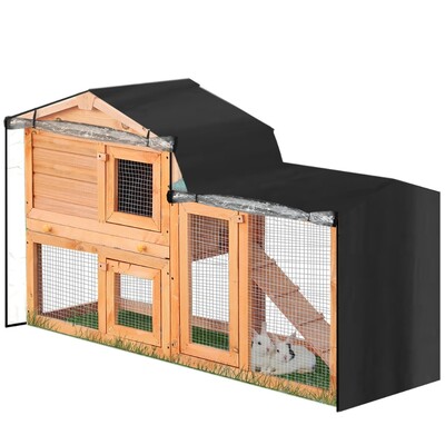 νέο Rabbit Hutch Cover 210D ανθεκτικά θερμικά καλύμματα Κάλυμμα κλουβιού για κατοικίδια για κλουβί με αιχμηρό παράθυρο Εύκολη εγκατάσταση δύο μεγεθών