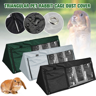 210D Oxford Fabric Triangle Bunny Hutch Cover Waterproof Rabbit Crate Cover UV Resistant Windproof Small Animal Cage Dust Cover