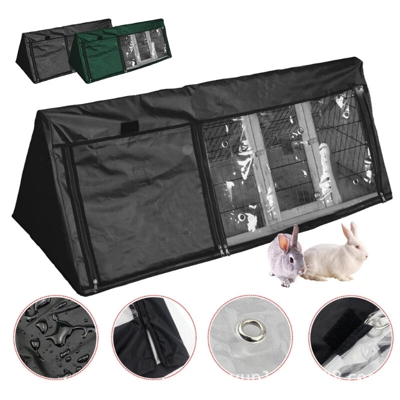 210D Oksfordas auduma trīsstūra zaķa būdiņas pārsegs Ūdensnecaurlaidīgs truša kastes pārsegs UV izturīgs vēja necaurlaidīgs mazo dzīvnieku būra putekļu pārsegs