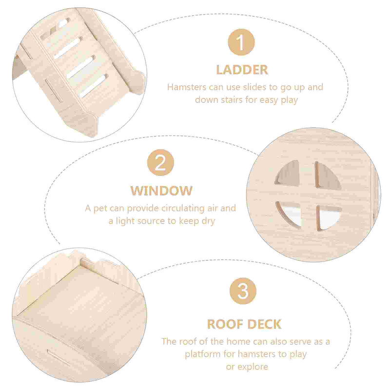 Koka kāmju gulta trušu rotaļlietas Aksesuāri Košļājamā būda punduru ģerbļa masīvas mājas un slēptuves Gultas būris