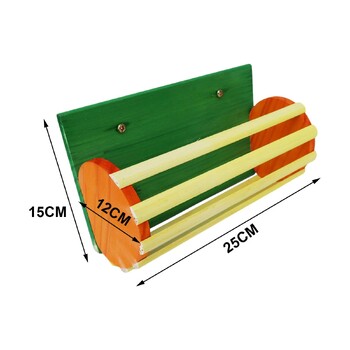 Дървена хранилка за заешко сено, дозатор за заешко сено за малки животни,