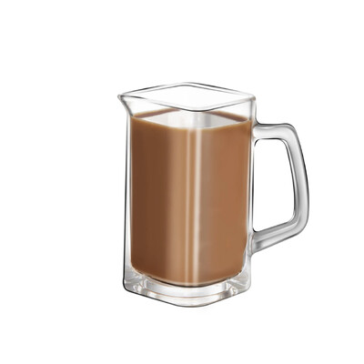 Karščiui atsparus stiklinis matavimo puodelis su rankena Milk Jigger uncijos puodelis Espresso kavos stiklo matavimo puodelis matavimo puodeliai