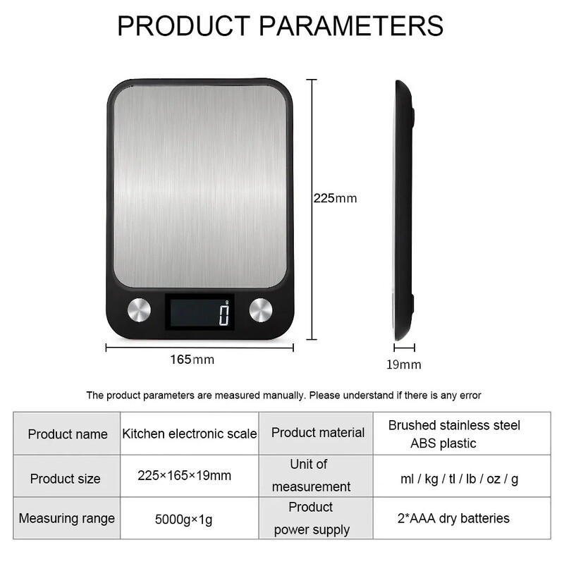 Virtuvės svarstyklės 15 kg/1 g kepimo svėrimas maisto kavos balansas Išmaniosios elektroninės skaitmeninės svarstyklės nerūdijančio plieno dizainas gaminimui