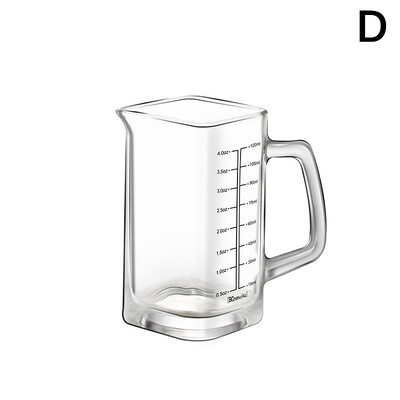 1vnt 90/120 ml karščiui atsparus stiklinis matavimo puodelis Milk Jigger stiklinis uncijos puodelis su rankena espreso kavos barista priedams
