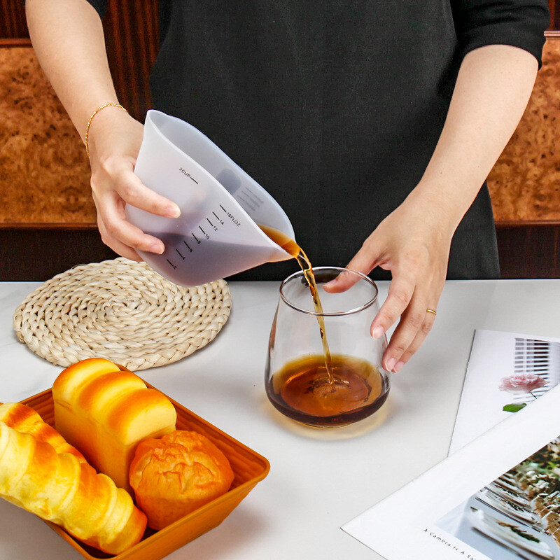 Silikoninis matavimo puodelis su skaidraus mastelio, maisto kokybės, patvarus, nepridegantis „pasidaryk pats“ pyragas, epoksidinės dervos papuošalai, virtuvės kepimo įrankiai