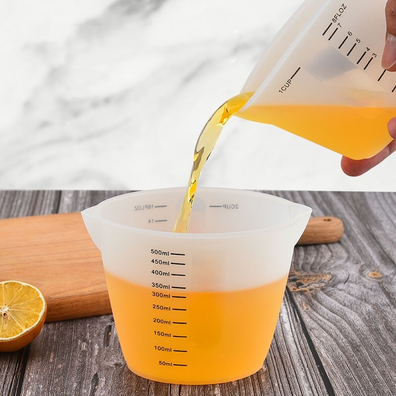 Silikoninis matavimo puodelis su skaidraus mastelio, maisto kokybės, patvarus, nepridegantis „pasidaryk pats“ pyragas, epoksidinės dervos papuošalai, virtuvės kepimo įrankiai