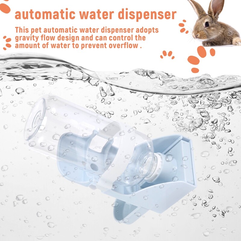 2GAB trušu barības bļoda un ūdens pudele, piekarināma ūdens automātiskais dozators mazu dzīvnieku trauku plastmasas būra padevējs (balts)