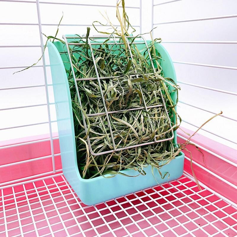 Triušio šieno tiektuvas žolės laikiklis zuikiui šieno laikiklis Maisto šėrimo lentynas zuikiui šieno laikiklis naminių gyvūnėlių savarankiško maitinimosi dozatorius smulkiems gyvūnams