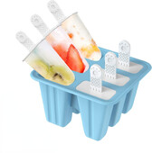 Popsicle formelės 6 vienetų silikoninės ledo formelės be BPA, daugkartinio naudojimo Lengvai atleidžiamos ledo formelės