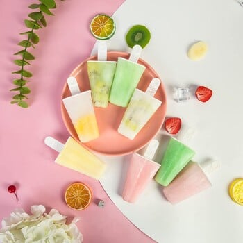 Καλούπια Popsicle Καλούπια 6 τεμαχίων σιλικόνης Ice Pop Molds BPA Free Καλούπια Popsicle Επαναχρησιμοποιήσιμη Εύκολη απελευθέρωση Ice Pop Make