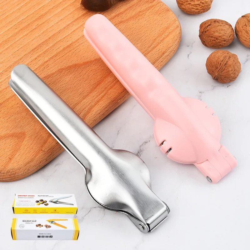 Nerūdijančio plieno kaštonų gnybtas Spragtuko atidarytuvas Riešutai Sluoksnis Gliaudymas Graikinių riešutų traiškytuvas 2 viename virtuvės prietaisai ir priedai