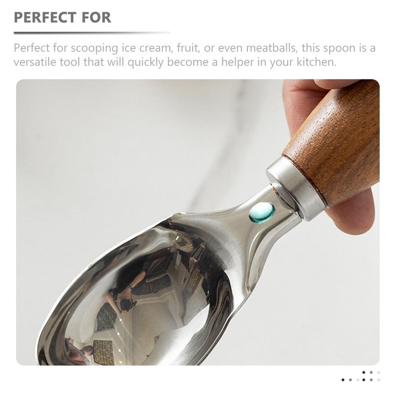 Ledų samtelis Bulvių trynimo kaušeliai Melion Baller Cake Daugiafunkcis šaukštas nerūdijančio plieno + medienos gaminimo kastuvai vaisiai