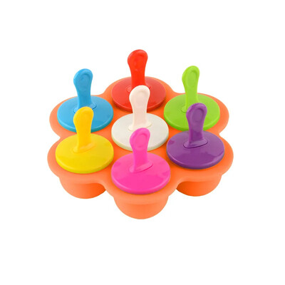 7-värviline loominguline kaanega jäätisevorm. Ise isetehtud värvitu lõhnatu omatehtud jäätisevormid jäätise- ja jääkuubikuvormid